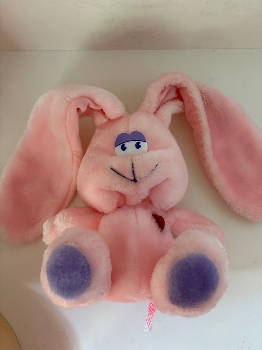 Russ Pink Bunny Plush with Purple Paw Pads